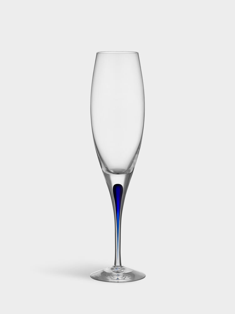 ORREFORS Blå champagneglas 26cl